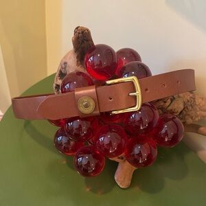 Winchester brown leather belt with solid brass buckle